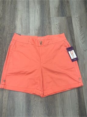 Gloria Vanderbilt Coral Roll-Cuff Bermuda Shorts